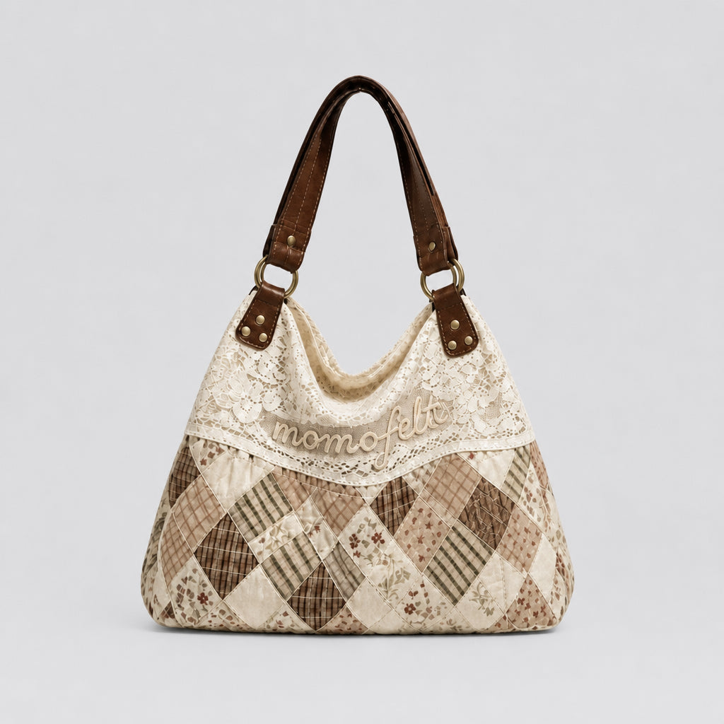 wemarkco Vintage Lace Patchwork Shoulder Bag