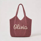 Custom Embroidered Crochet Tote Bag