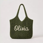 Custom Embroidered Crochet Tote Bag