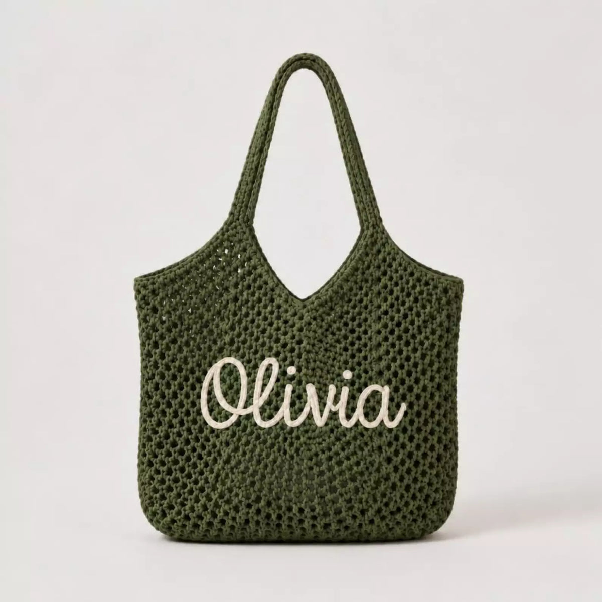 Custom Embroidered Crochet Tote Bag