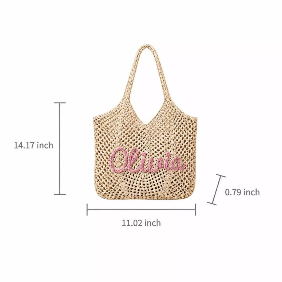 Custom Embroidered Crochet Tote Bag