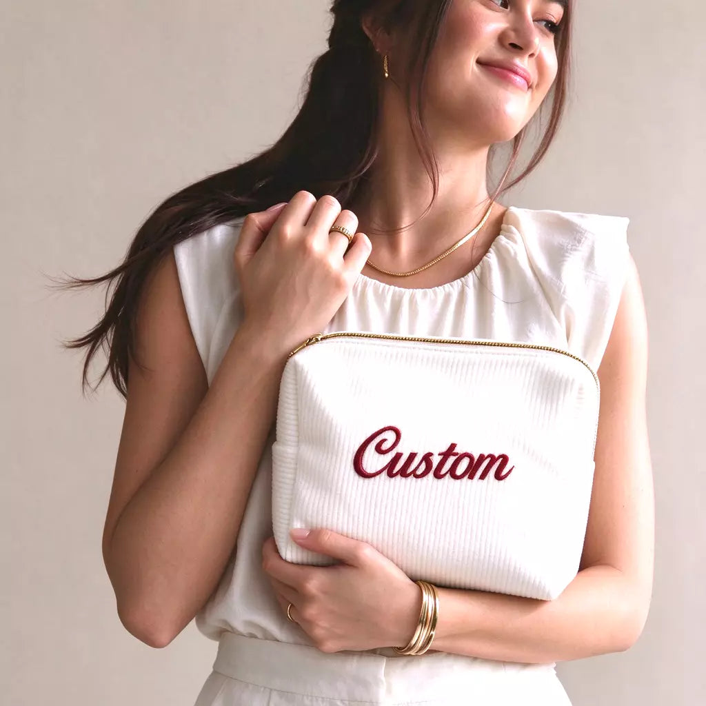Custom Corduroy Makeup Bag