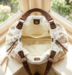 Vintage Lace Patchwork Shoulder Bag with Lemon Print