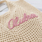 Custom Embroidered Crochet Tote Bag
