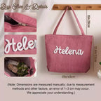 Embroidered Letter Tote Bag