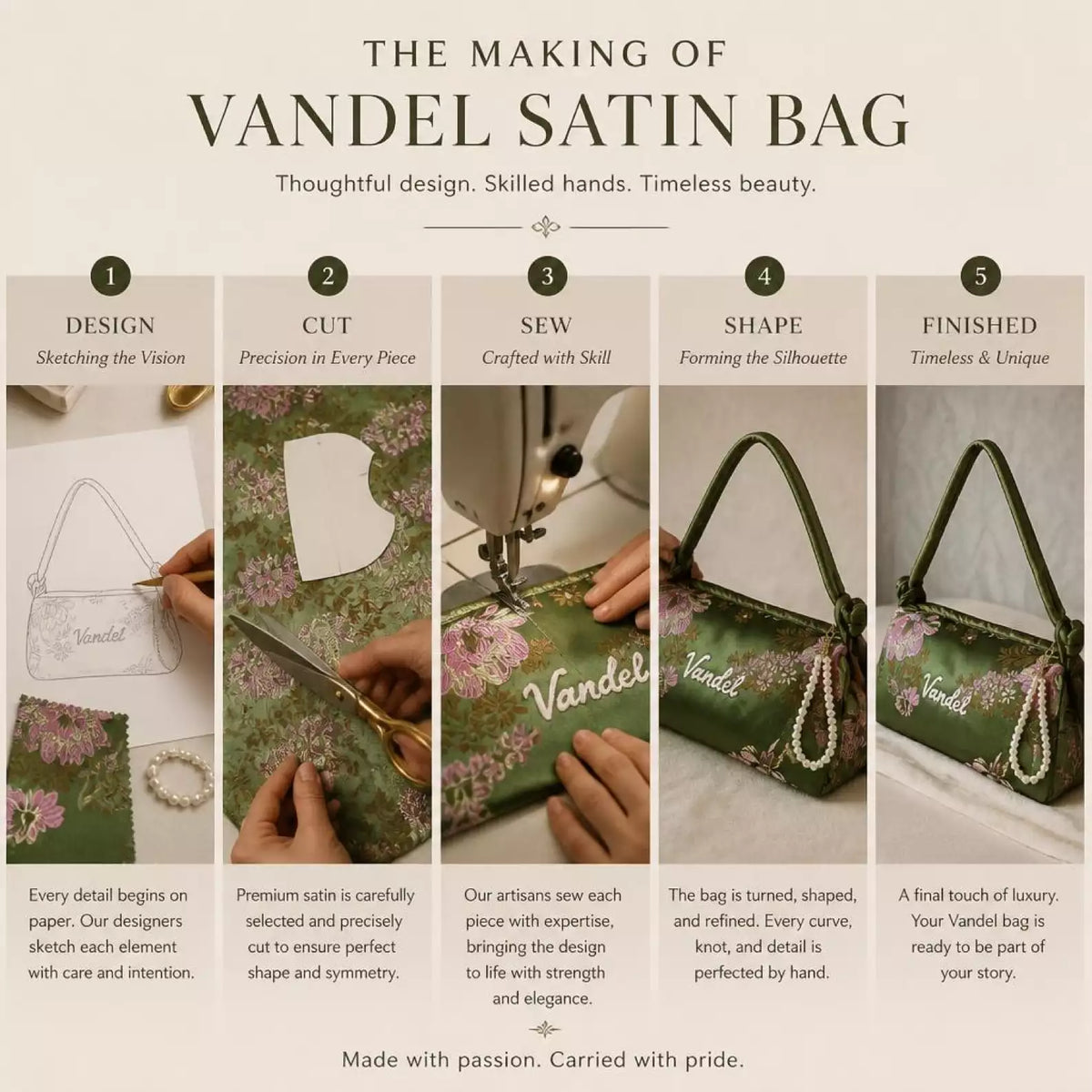Elegant Floral Underarm Bag
