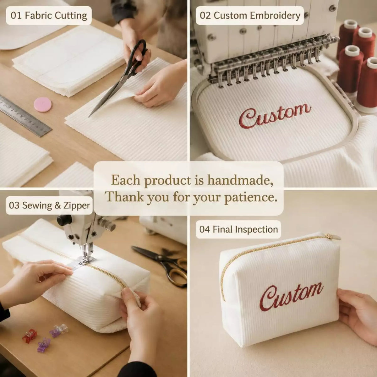 Custom Corduroy Makeup Bag