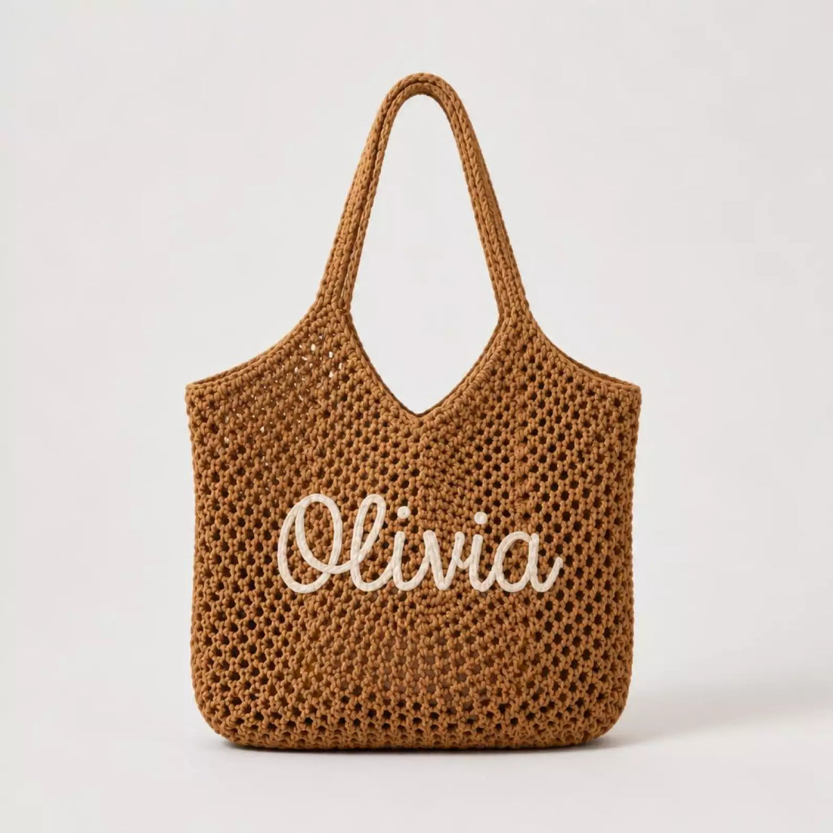 Custom Embroidered Crochet Tote Bag