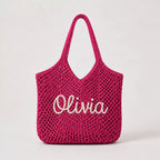 Custom Embroidered Crochet Tote Bag