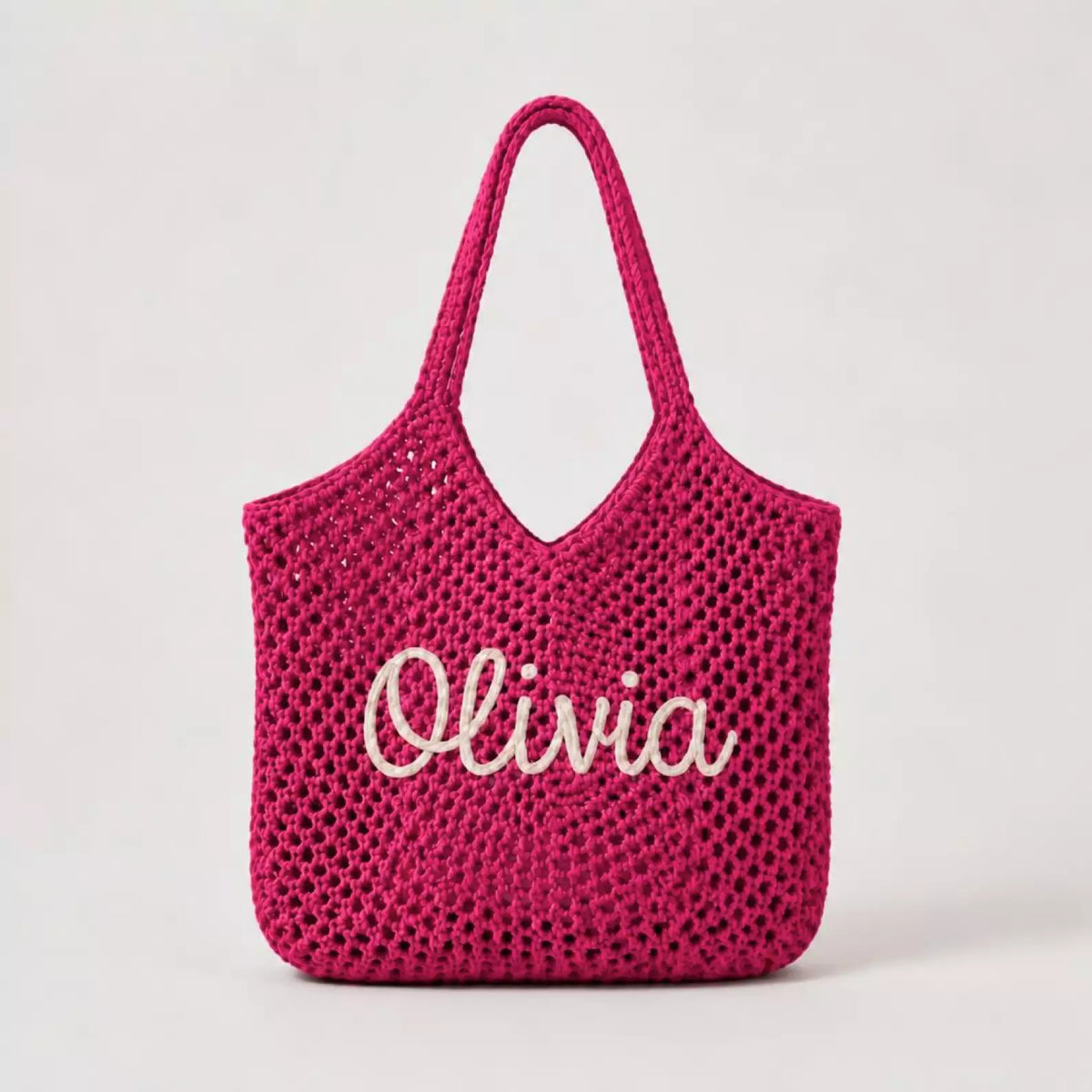 Custom Embroidered Crochet Tote Bag